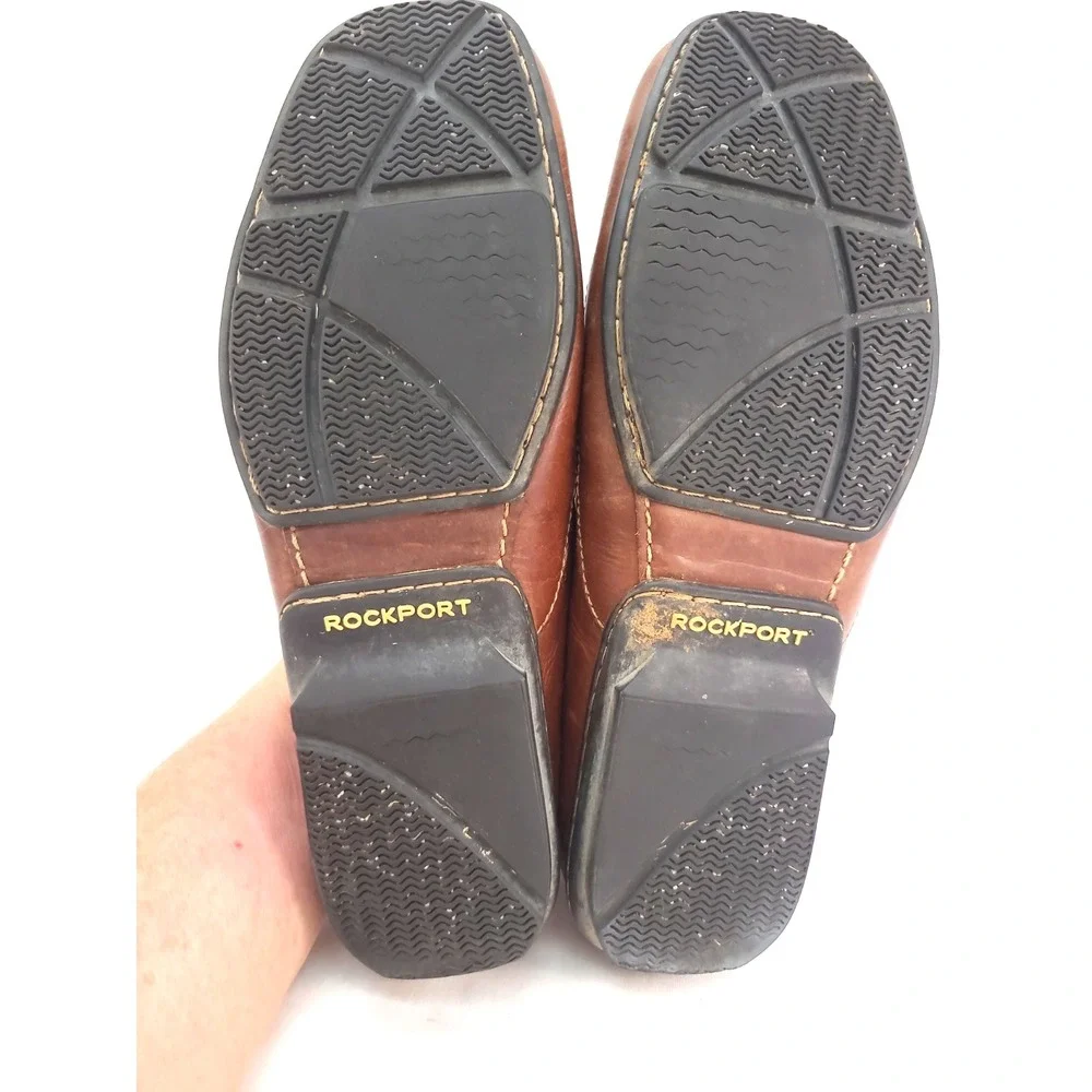 Rockport Mens Leather Loafers Brown Size 10M Slip On